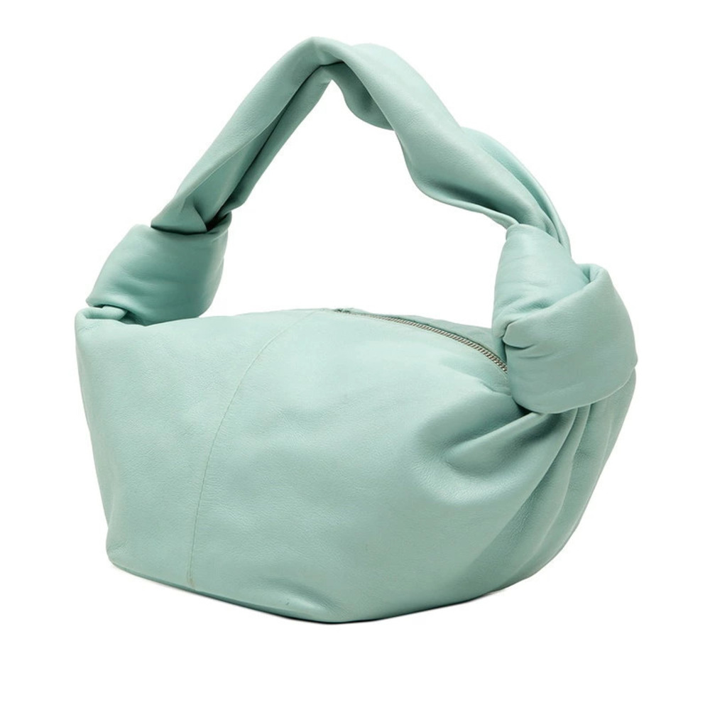 Bottega Veneta Knot Handbag Double Leather Blue